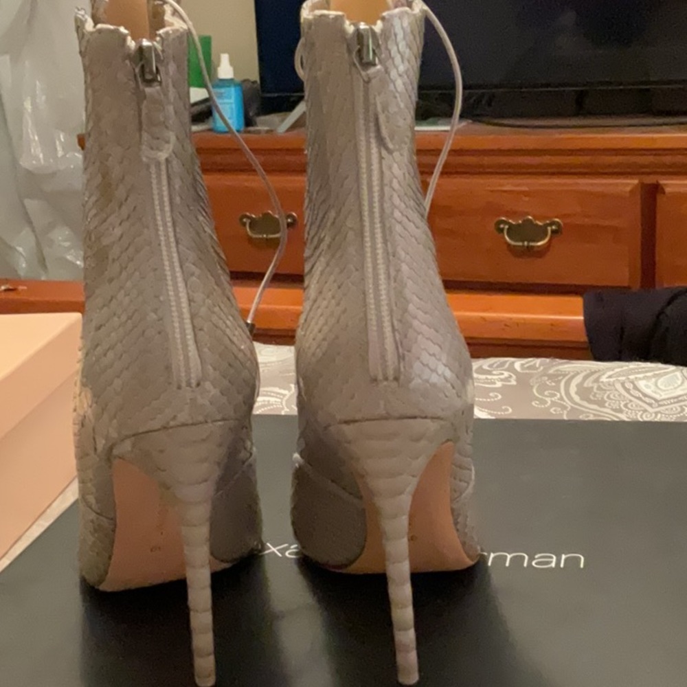 Alexandre Birman Python Lace Up Ankle Booties - image 3